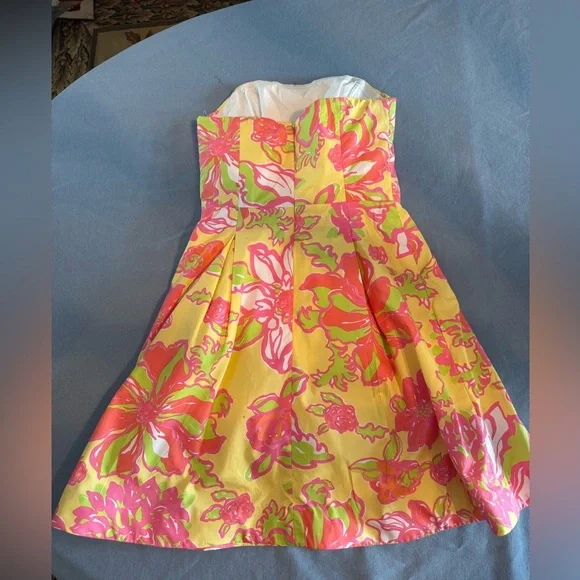 Lilly Pulitzer yellow strapless dress. - Picture 2 of 5